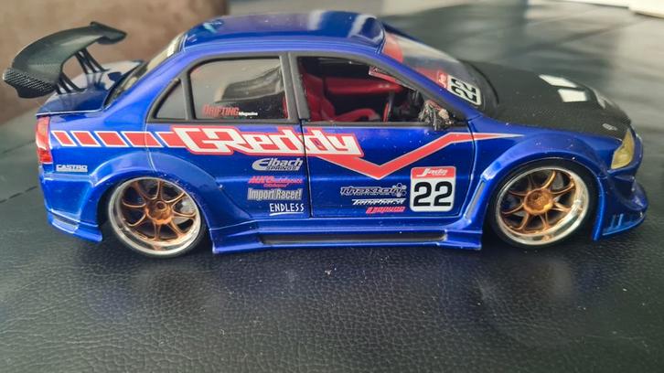 Jada Toys Mitsubishi Lancer Evolution modelauto, Hobby en Vrije tijd, Modelbouw | Auto's en Voertuigen, Ophalen of Verzenden