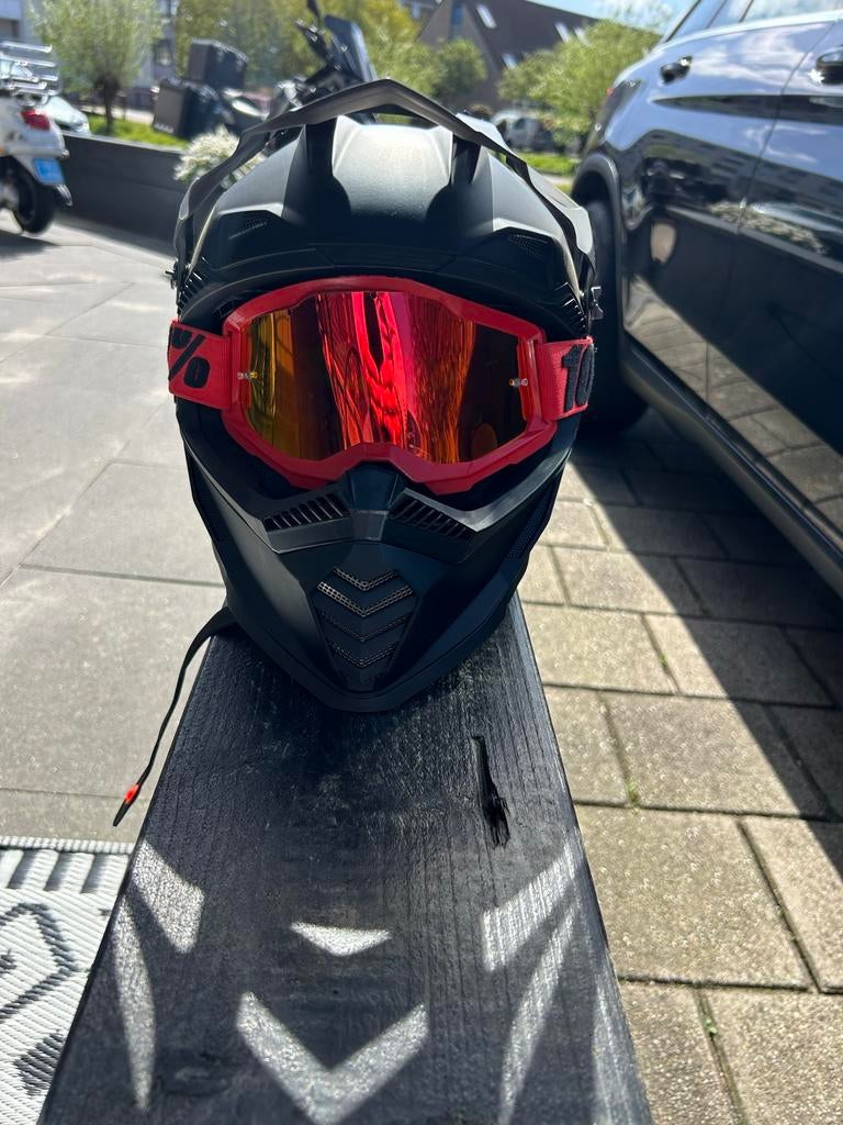 LS2 Offroadhelm met 100% bril - Maat S, Motoren, Overige merken, Ophalen of Verzenden, S, Tweedehands