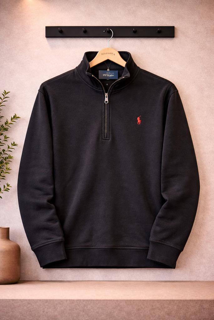 Polo Ralph Lauren Heren Half Zip Sweater Zwart – Maat XXL, Ophalen of Verzenden, Zo goed als nieuw, Maat 56/58 (XL), Zwart