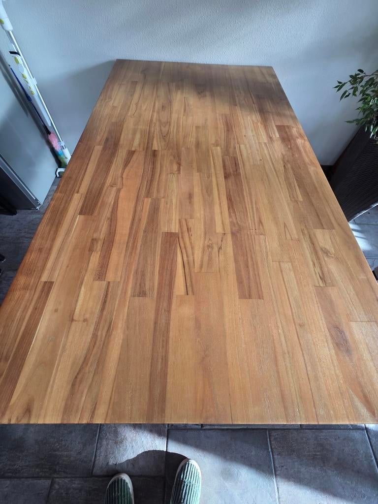 Licht eiken houten eettafel 180x100x77 cm, Ophalen, Gebruikt, 100 tot 150 cm, Eikenhout