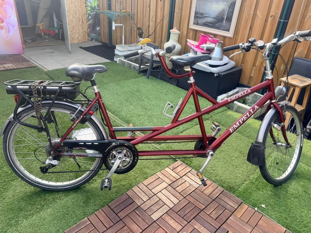 Elektrische Tandem in uitstekende staat! Incl. 2 accu’s!!, Ophalen, Zo goed als nieuw, Minder dan 10 versnellingen