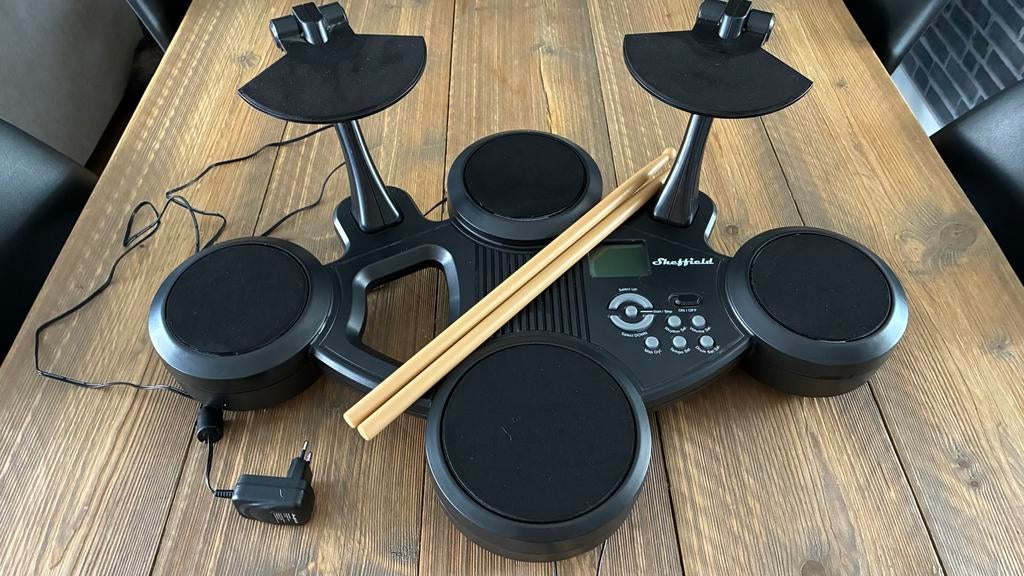 Sheffield Elektronisch Drumstel met Stokken en Pedalen, Muziek en Instrumenten, Ophalen of Verzenden, Zo goed als nieuw, Overige merken