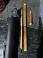 Topkwaliteit 3-delige biljartkeu met leren koffer, Ophalen of Verzenden, Zo goed als nieuw, Keu of Ballen