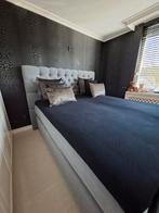 Z.G.A.N Chesterfield boxspring M 180-200  grijs gestoffeerd, Huis en Inrichting, Ophalen of Verzenden, Tweepersoons, Grijs, 180 cm