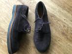 Mt 38 Shabbies Amsterdam blauw grijs suède veter schoenen, Schoenen met lage hakken, Shabbies Amsterdam, Blauw, Ophalen of Verzenden