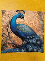 2 X Mooie Nieuwe kussenhoes Pauw met goudkleur, Ophalen of Verzenden, Nieuw, Overige kleuren, Vierkant