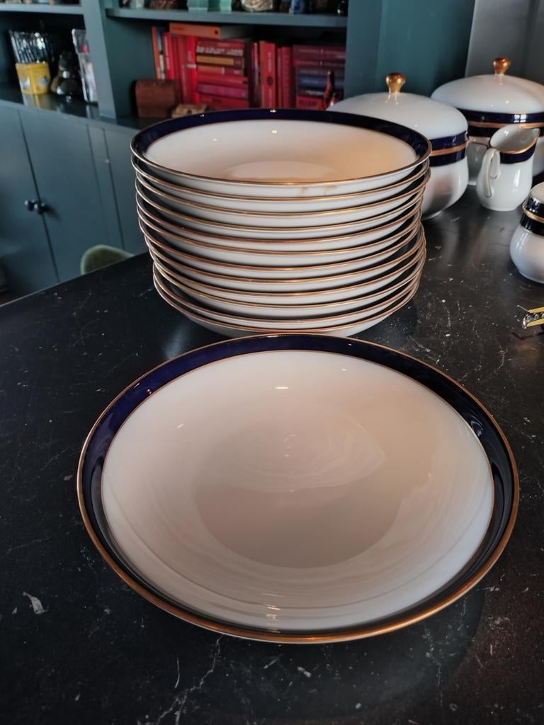 Hutschenreuther Olivia 63 soepbord kobalt blauw goud, Ophalen