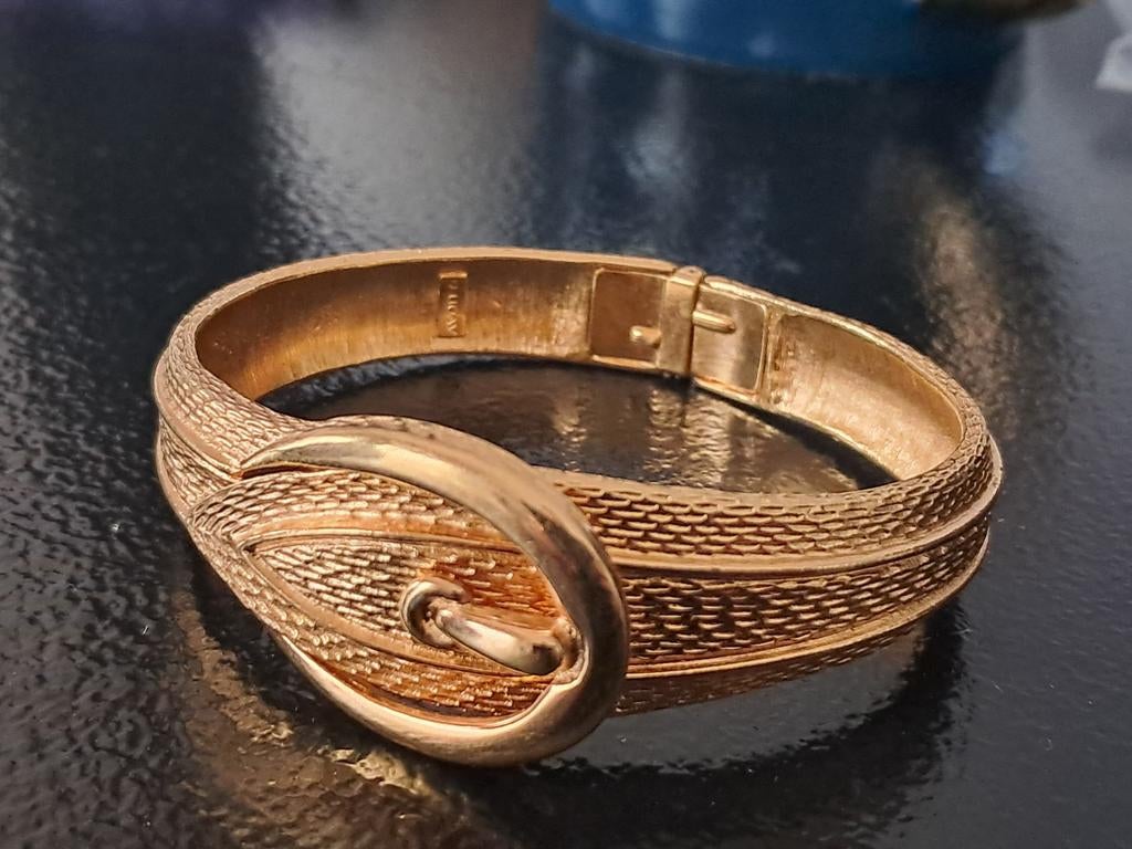 Armband avond goudkleur, riemgesp vorm, Sieraden, Tassen en Uiterlijk, Armbanden, Ophalen of Verzenden, Goud