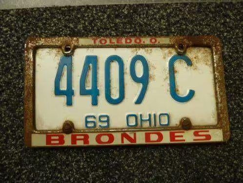Kentekenplaat licenseplate Ohio 69 Brondes Toledo USA, Verzenden, Gebruikt, Auto's