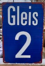 2 metalen borden Gleis 2 en van de Deutche Reichsbahn, Ophalen of Verzenden