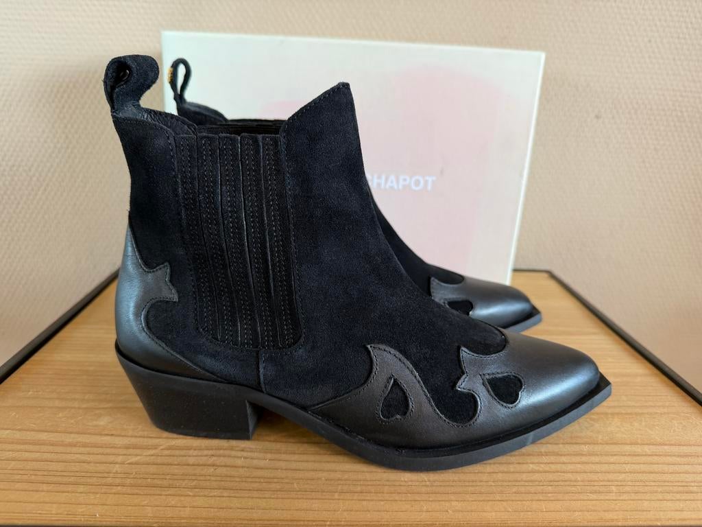 Nieuw! Fabienne Chapot Leren Laarzen 40, Kleding | Dames, Zwart, Lage of Enkellaarzen, Nieuw, Ophalen of Verzenden