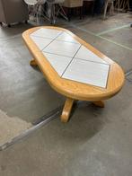 Houten salontafel met tegels, 146x62x44 cm, Ophalen, Gebruikt, 100 tot 150 cm, 50 tot 100 cm