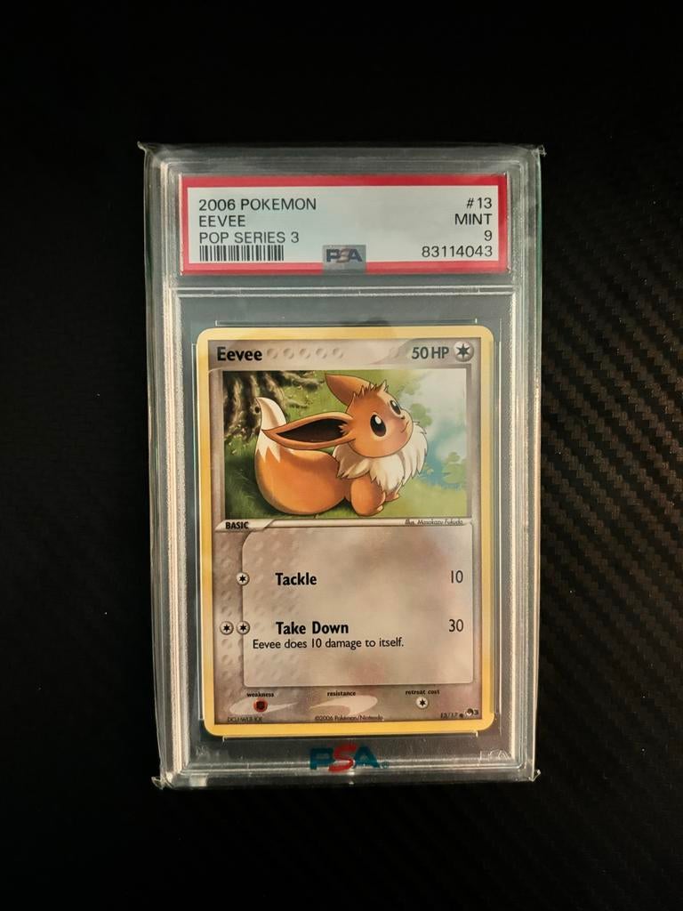 Eevee 2006 Pokemon POP Series 3 PSA 9, Hobby en Vrije tijd, Verzamelkaartspellen | Pokémon, Ophalen, Zo goed als nieuw, Losse kaart