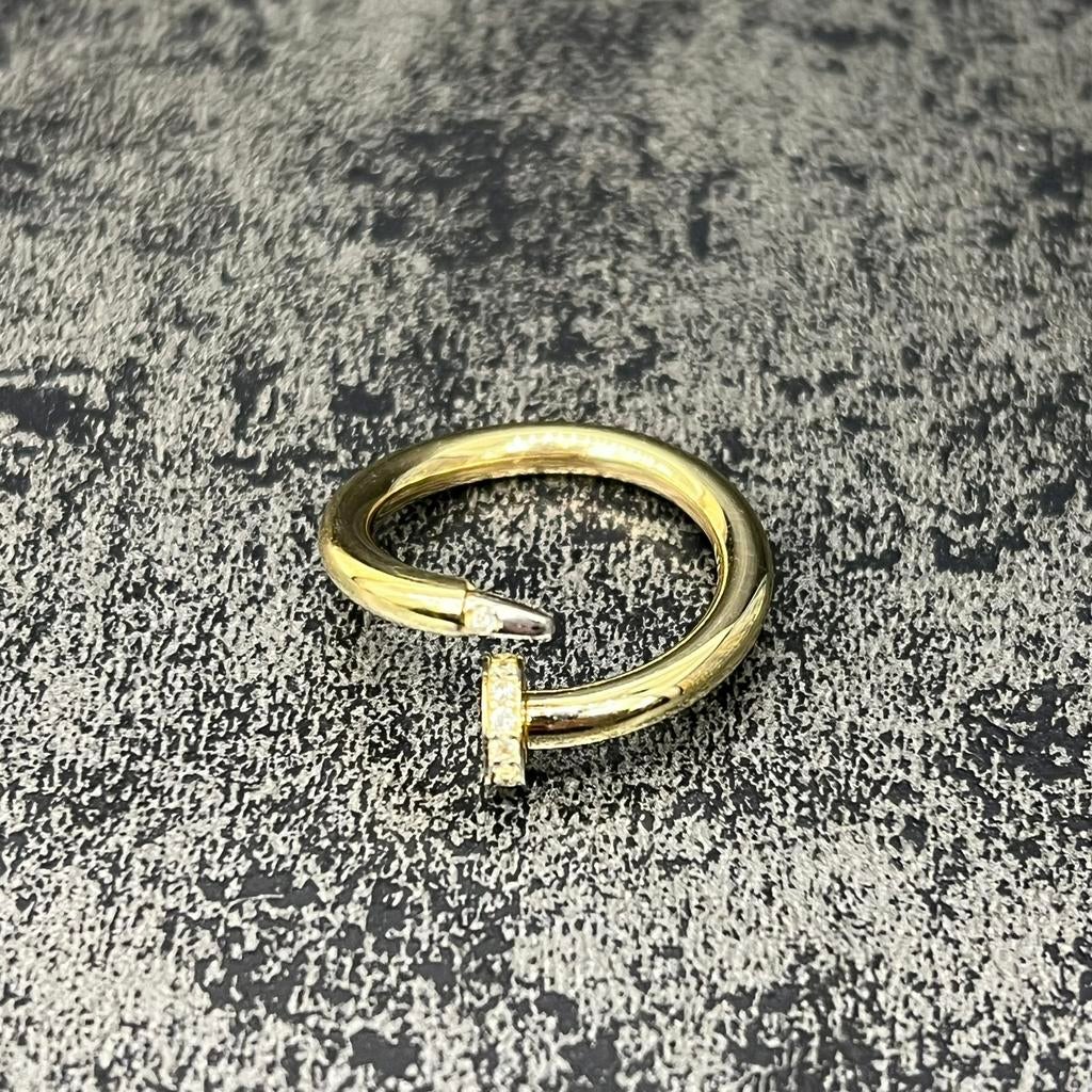 14 karaats gouden ring spijker model italy, Sieraden, Tassen en Uiterlijk, Ophalen of Verzenden, Nieuw, Goud, Dame