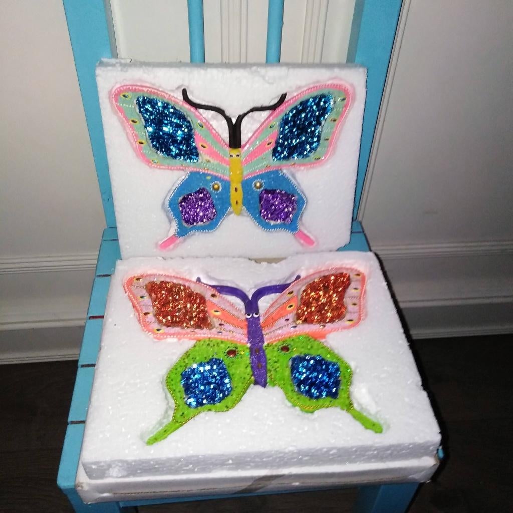 Vlinders met mozaïek, leuke wanddecoratie, Ophalen, Zo goed als nieuw