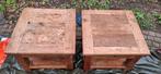 2 identieke salontafeltjes teakhout, Ophalen, Gebruikt, 50 tot 100 cm, 50 tot 100 cm