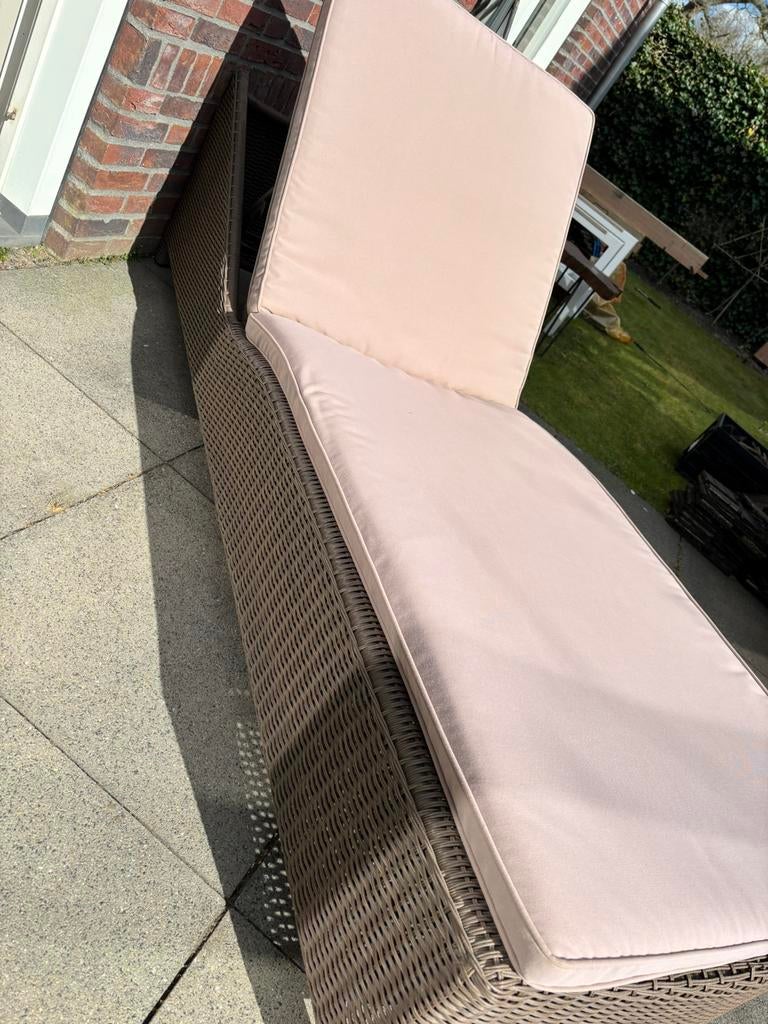 Ligbank + kussen, Life, Ophalen of Verzenden, Gebruikt, Wicker
