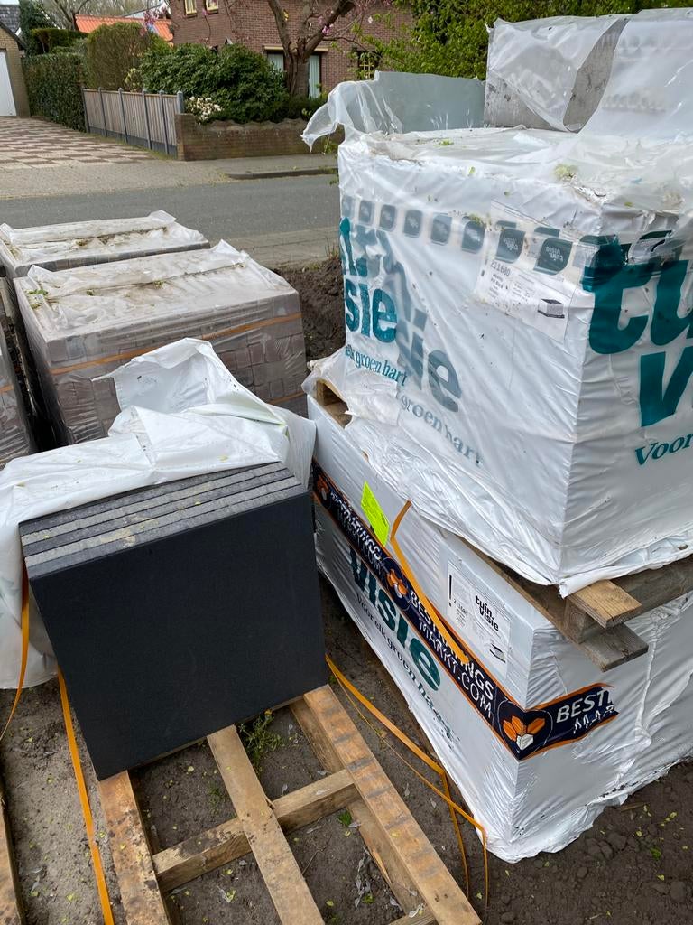 Antraciet / zwart terrastegel, Tuin en Terras, Tegels en Klinkers, Ophalen, Nieuw, Beton, Terrastegels