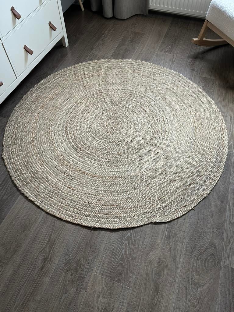 Jute kleed 150 cm doorsnee nieuwstaat!, Huis en Inrichting, Stoffering | Tapijten en Kleden, Ophalen, Zo goed als nieuw, Rond