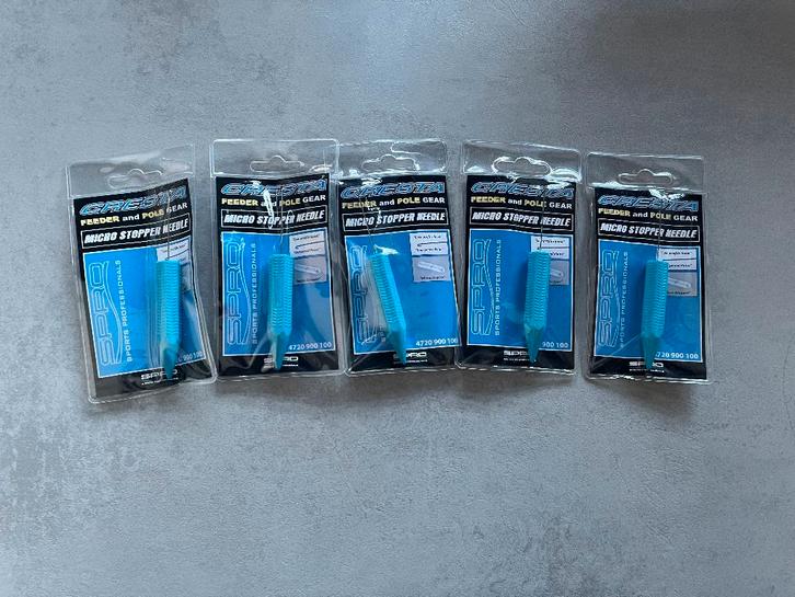 adv 217 / NIEUW set 5 micro stopper naalden CRESTA, Watersport en Boten, Hengelsport | Algemeen, Nieuw, Overige typen, Ophalen of Verzenden
