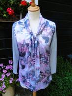 FRANK WALDER Grijs/roze top maat L, Kleding | Dames, Tops, Maat 42/44 (L), Ophalen of Verzenden, Zo goed als nieuw, Lange mouw