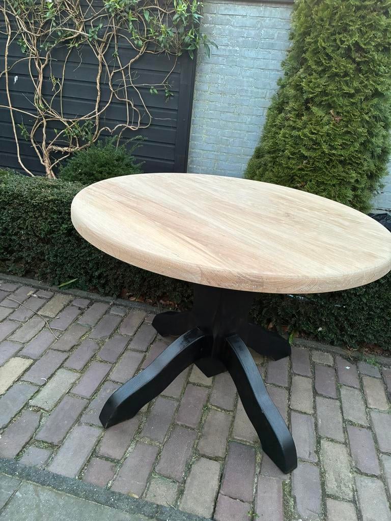 Ronde eettafel, Huis en Inrichting, Tafels | Eettafels, Ophalen, 100 tot 150 cm, Rond, Zo goed als nieuw