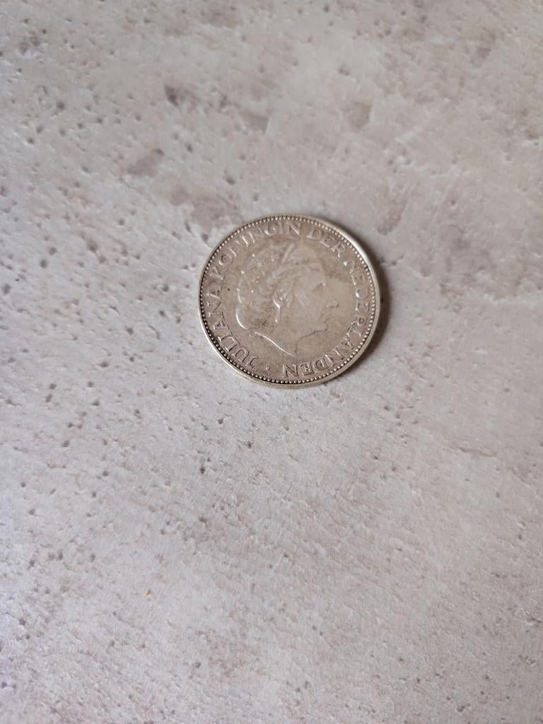 Zilveren Rijksdaalder 1960 Juliana, Postzegels en Munten, Munten | Nederland, Koningin Juliana, Zilver, Ophalen of Verzenden, Losse munt