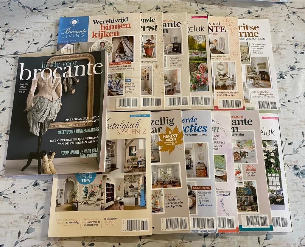 Brocante Magazines: 13 stuks, inclusief Brocante Living, Boeken, Tijdschriften en Kranten, Ophalen, Gelezen, Overige typen