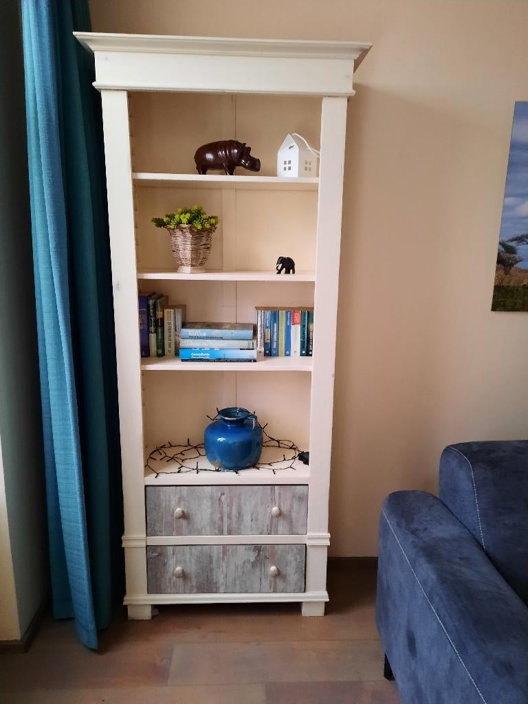 Boekenkast met 2 laden, Ophalen, Met plank(en), Gebruikt, 200 cm of meer