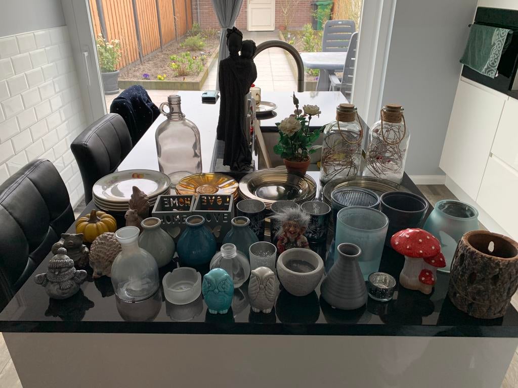 Grote doos vol leuke rommelmarktspullen, Ophalen, Zo goed als nieuw