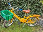 Gele kinderfiets 18 inch met fietskrat, Ophalen, Gebruikt, 16 tot 20 inch, Supersuper