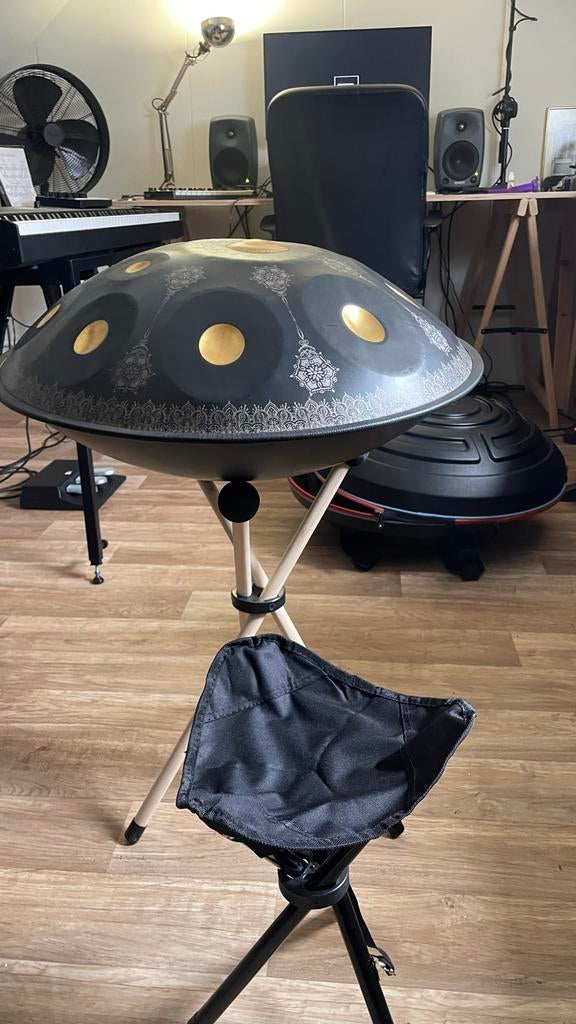 NovaPans Handpan 9 & 12 noten Zwart/Goud Mandala, Muziek en Instrumenten, Ophalen, Nieuw