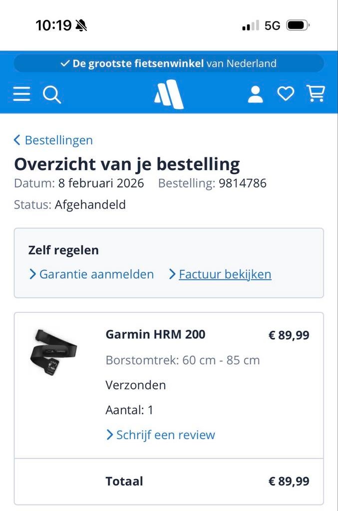 Garmin HRM200 Hartslagmeter - Nauwkeurige Hartslagmeting, Sport en Fitness, Hartslagmeters, Ophalen of Verzenden, Zo goed als nieuw