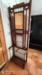 Antieke eiken kapstok met spiegel, Huis en Inrichting, Ophalen, Gebruikt, 200 cm of meer, Staande kapstok