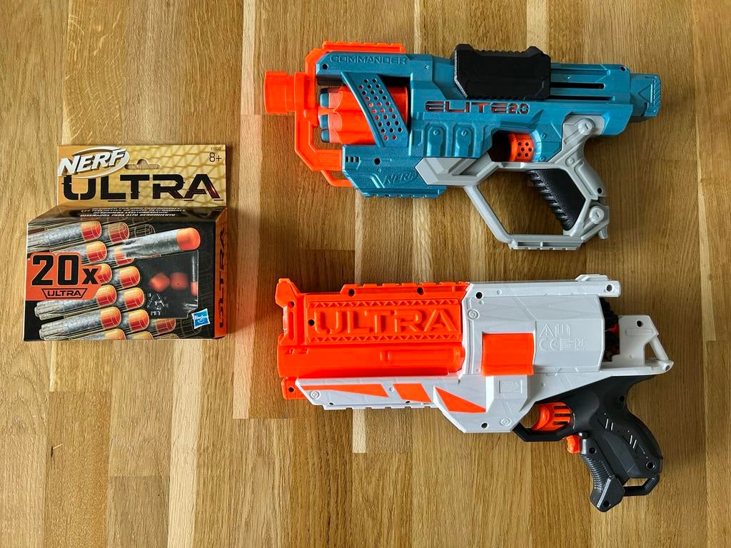 Nerf Ultra 2 en Nerf Elite 2.0 Commander met extra pijlen, Ophalen of Verzenden, Gebruikt, Jongen of Meisje