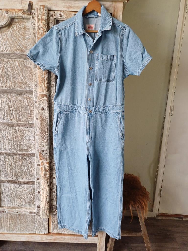 Levi's spijker jumpsuit met wijde pijp, Maat 38/40 (M), Blauw, Ophalen of Verzenden, Zo goed als nieuw