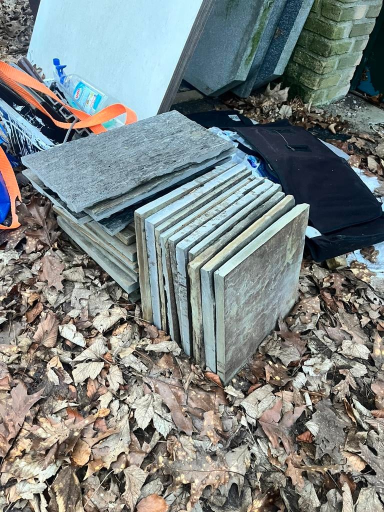 Leisteen diverse, Ophalen, Zo goed als nieuw, Natuursteen, Terrastegels