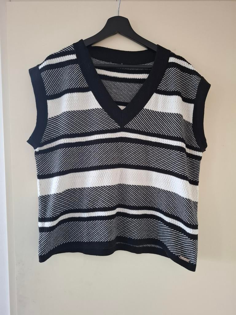 Bershka Spencer XL - Zwart/Wit gestreept, Zwart, Maat 46/48 (XL) of groter, Zo goed als nieuw, Bershka