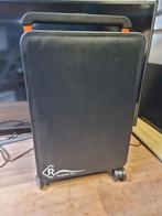 Compacte Zwarte Trolley Koffer met Wieltjes, Wieltjes, Gebruikt, 50 tot 60 cm, Hard kunststof