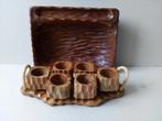 Houten schaal/eierdopjes. Handarbeid.Brutalisme.Pr/p/stuk, Ophalen of Verzenden