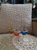 6 Vintage Pastel Glaasjes in Houder ** Mimosa **, Ophalen of Verzenden