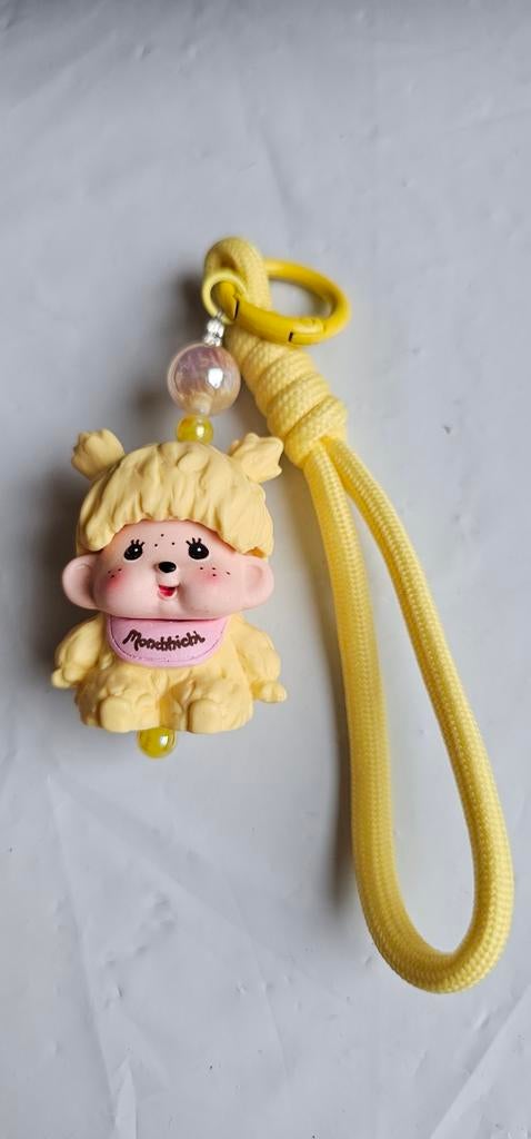 Gele Monchichi Aap Keychain / Telefoonketting, Verzamelen, Poppetjes en Figuurtjes, Ophalen of Verzenden, Nieuw
