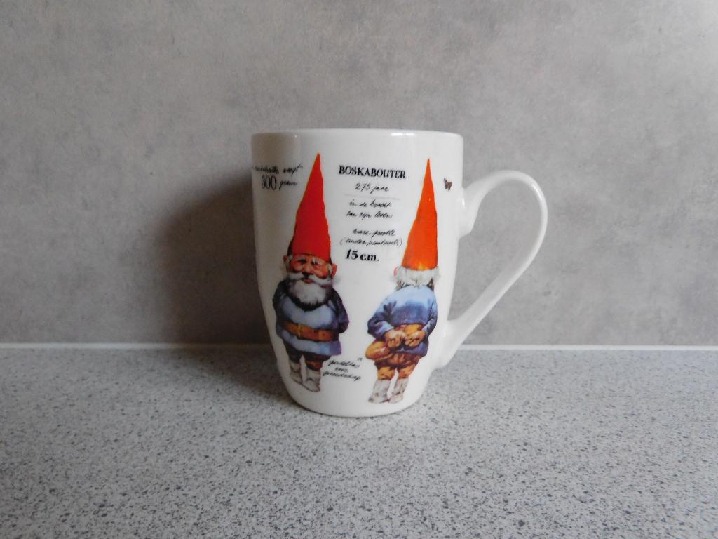 Mok 10,5x8 cm. nr. 4 Leven David de Kabouter Rien Poortvliet, Ophalen of Verzenden, Zo goed als nieuw, Overige stijlen, Kop(pen) en/of Schotel(s)