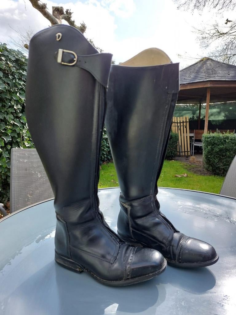 Derby Polo leren rijlaarzen (brede kuit), Dieren en Toebehoren, Paardrijkleding, Gebruikt, Dames, Schoeisel, Dressuur, Ophalen of Verzenden