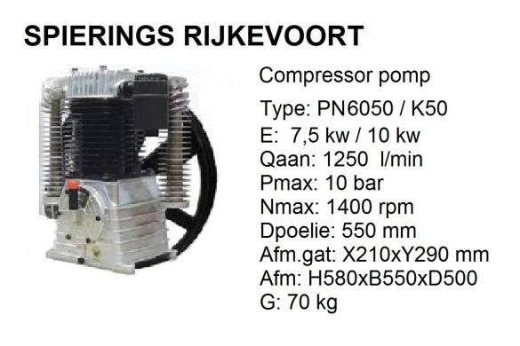 Compressor pomp Shamal Chinook K50 Spierings Crimex, Doe-het-zelf en Verbouw, Compressors, Niet ingevuld, Niet ingevuld, Nieuw