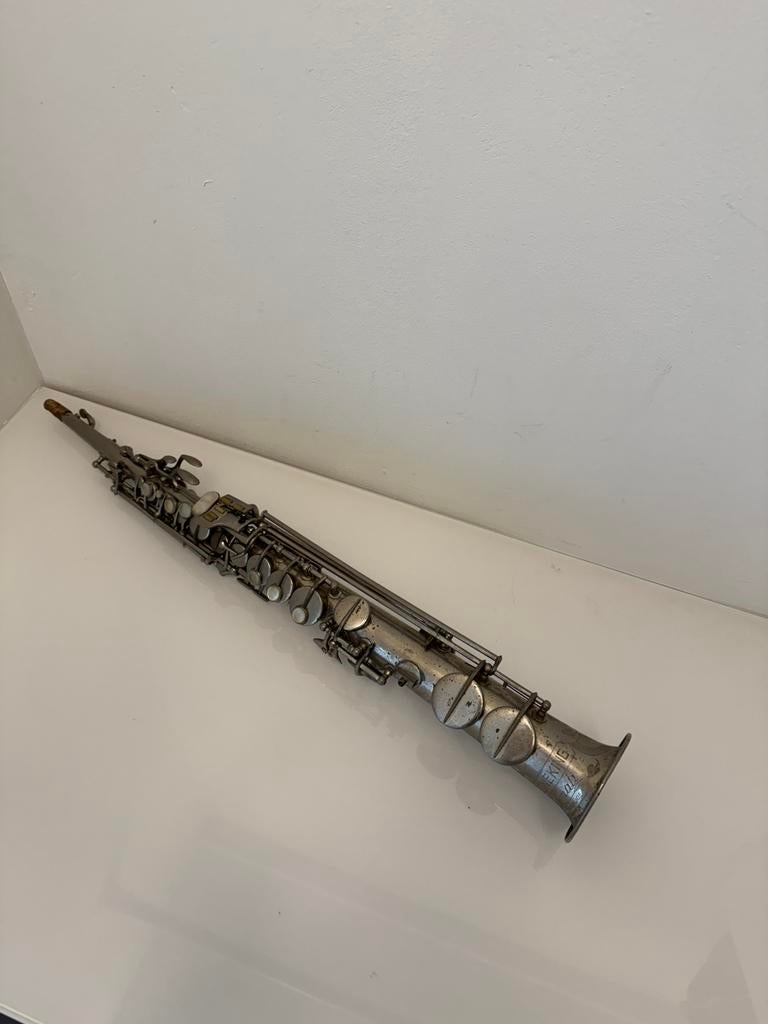 Amati vintage verzilverde saxofoon  Kraslice, Verzenden, Gebruikt