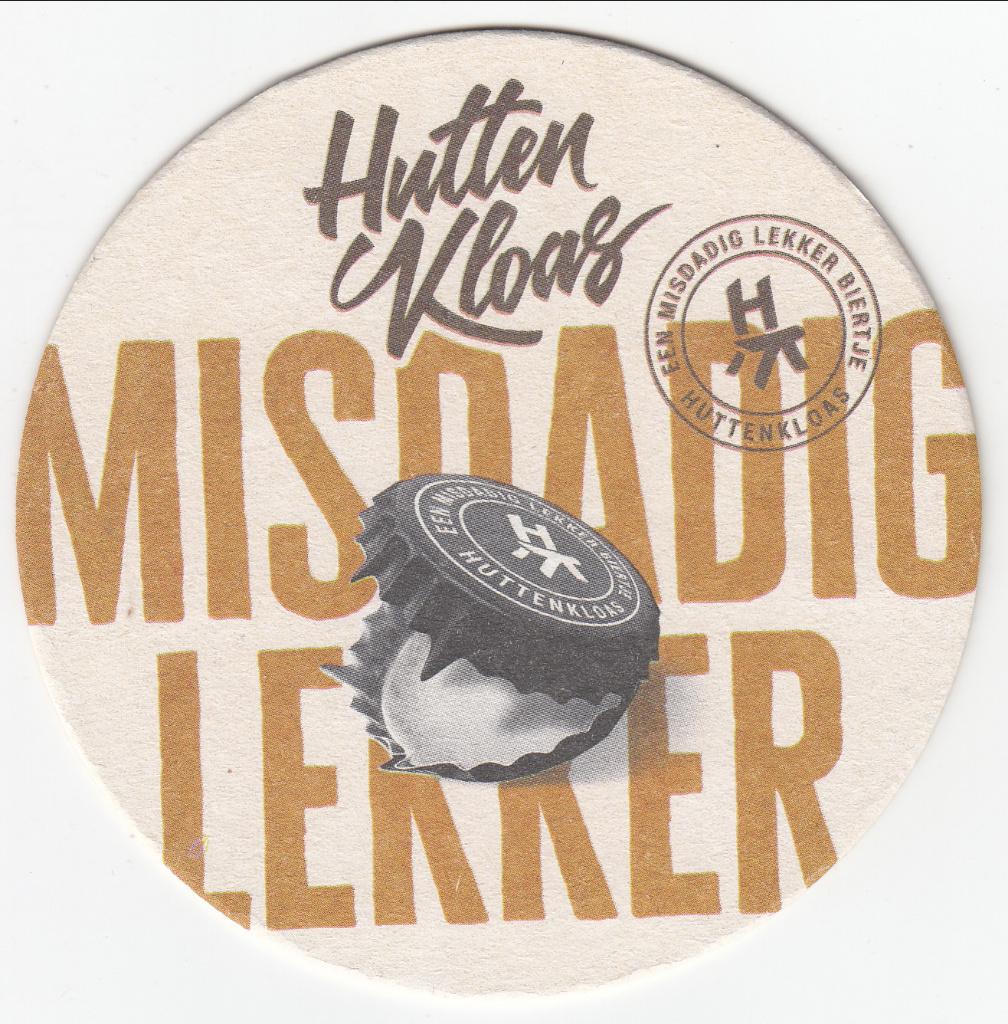 1 HUTTEN KLOAS BIERVILTJE, Ophalen of Verzenden, Gebruikt, Viltje(s), Overige merken