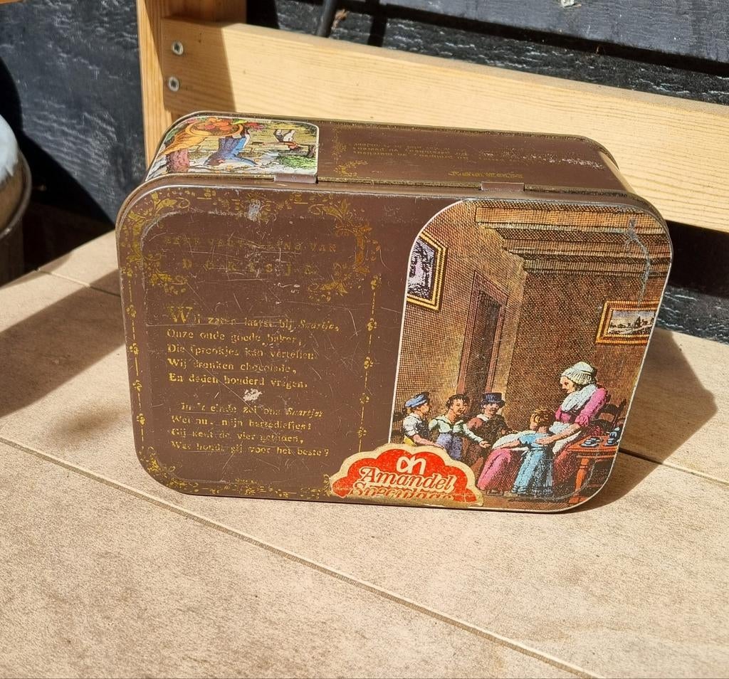 Oud Albert Heijn amandelspeculaas blik, Ophalen of Verzenden, Gebruikt