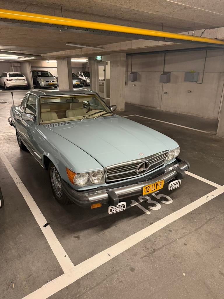 Mercedes-Benz SL 4.5 450 SL AUT 1980 Blauw, Auto's, Mercedes-Benz, Bedrijf, SL, ABS, Bluetooth, Lederen bekleding, Metallic lak