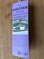 Ca 1963 Checker kleine brochure, Ophalen of Verzenden, Zo goed als nieuw, Overige merken